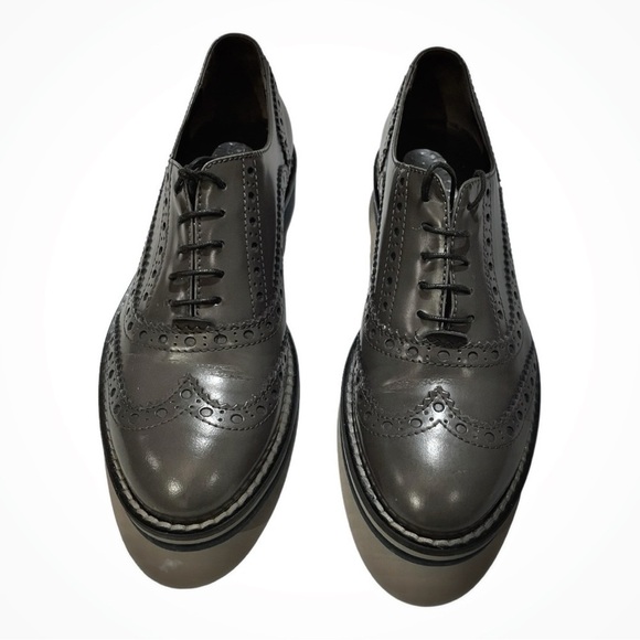 AGL ✘ NEW Patent Leather Lacercut Lace Up Loafers Oxford Shoes, Italy, Grey, 7.5 - Picture 2 of 7